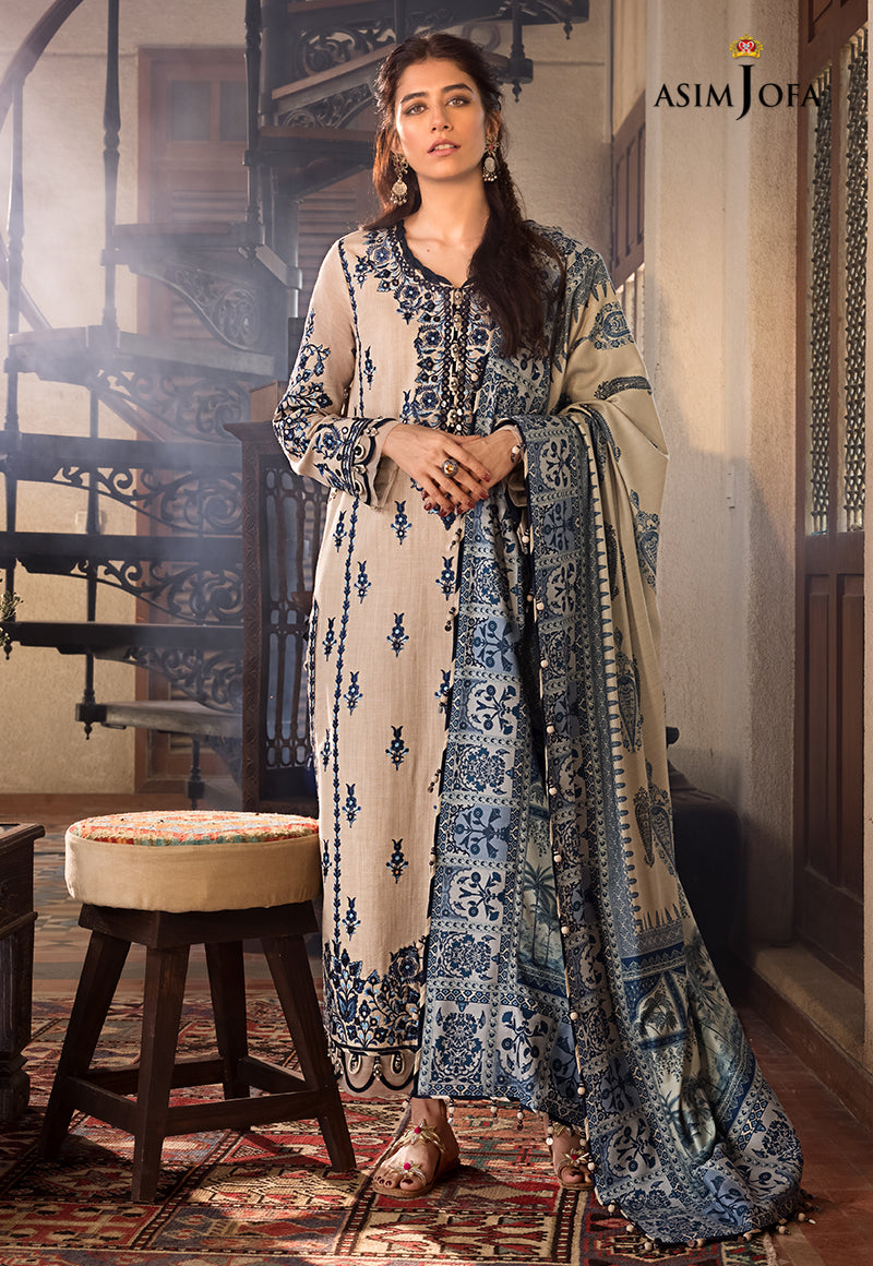 AJK-12 EMBROIDERED COTTON SLUB CROSSHATCH 3 PCS