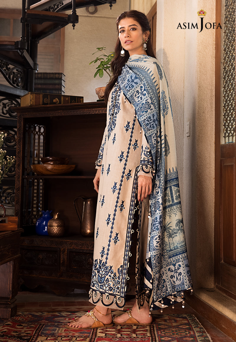 AJK-12 EMBROIDERED COTTON SLUB CROSSHATCH 3 PCS