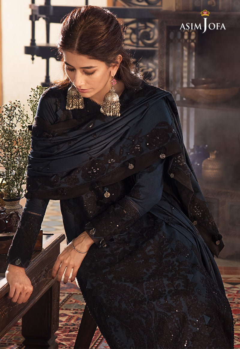 AJK-13 EMBROIDERED PURE THICK COTTON NET 3 PCS