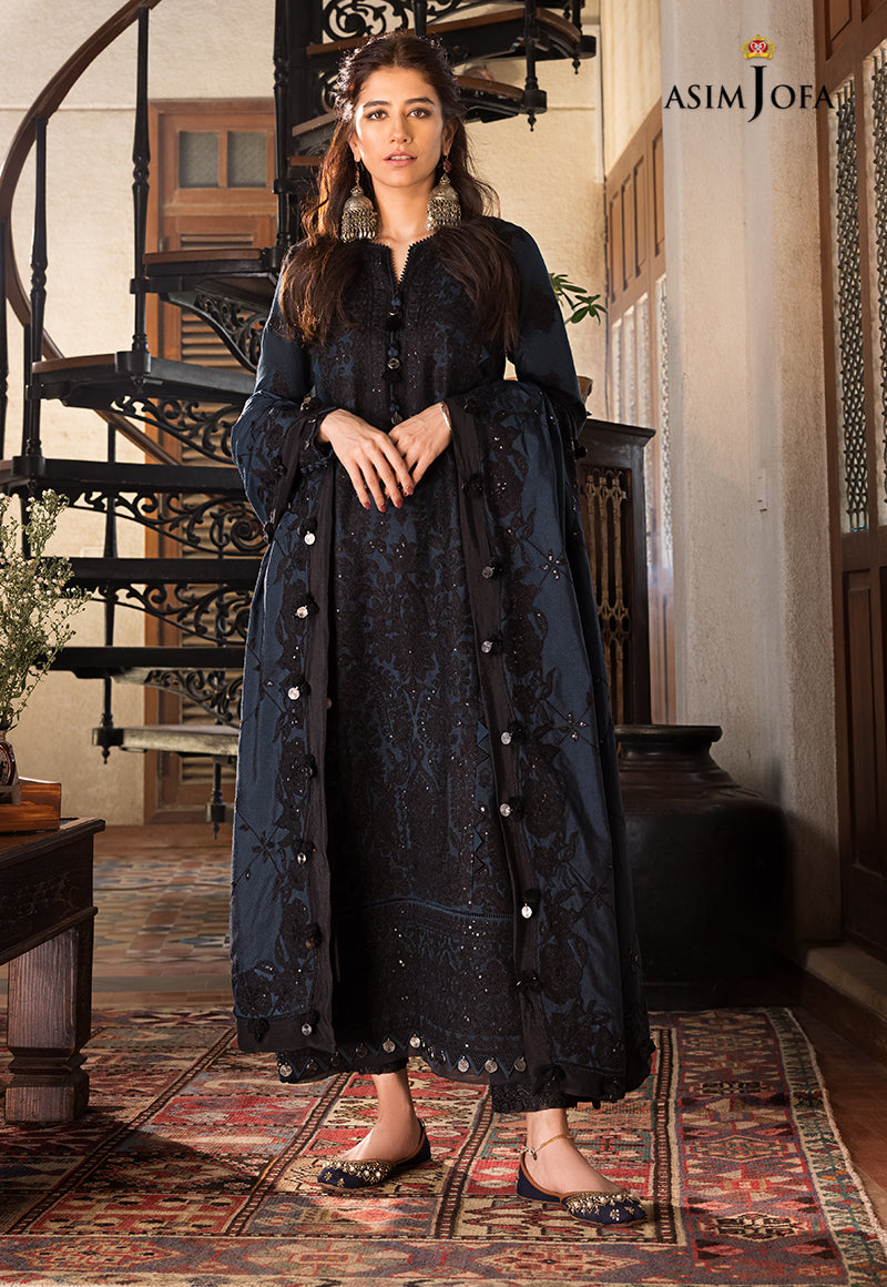 AJK-13 EMBROIDERED PURE THICK COTTON NET 3 PCS