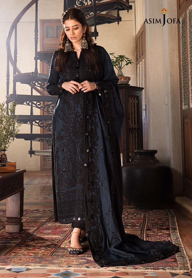 AJK-13 EMBROIDERED PURE THICK COTTON NET 3 PCS