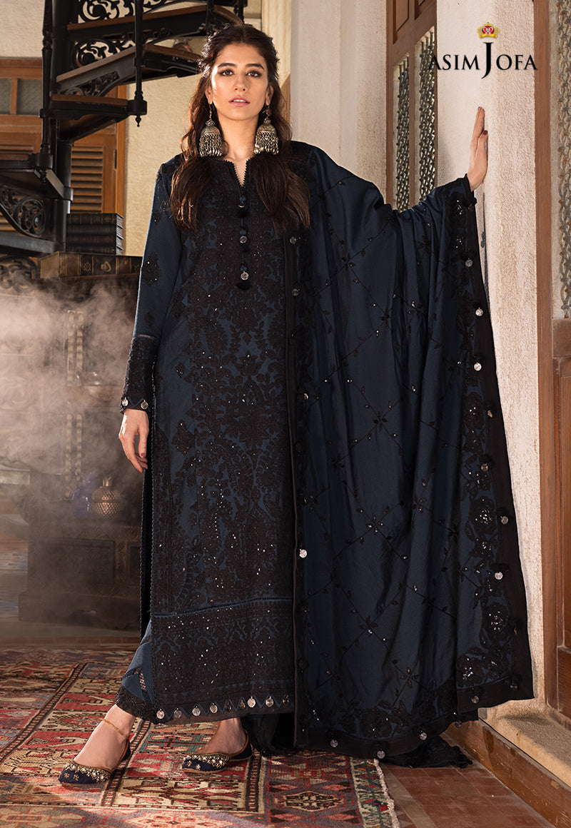 AJK-13 EMBROIDERED PURE THICK COTTON NET 3 PCS