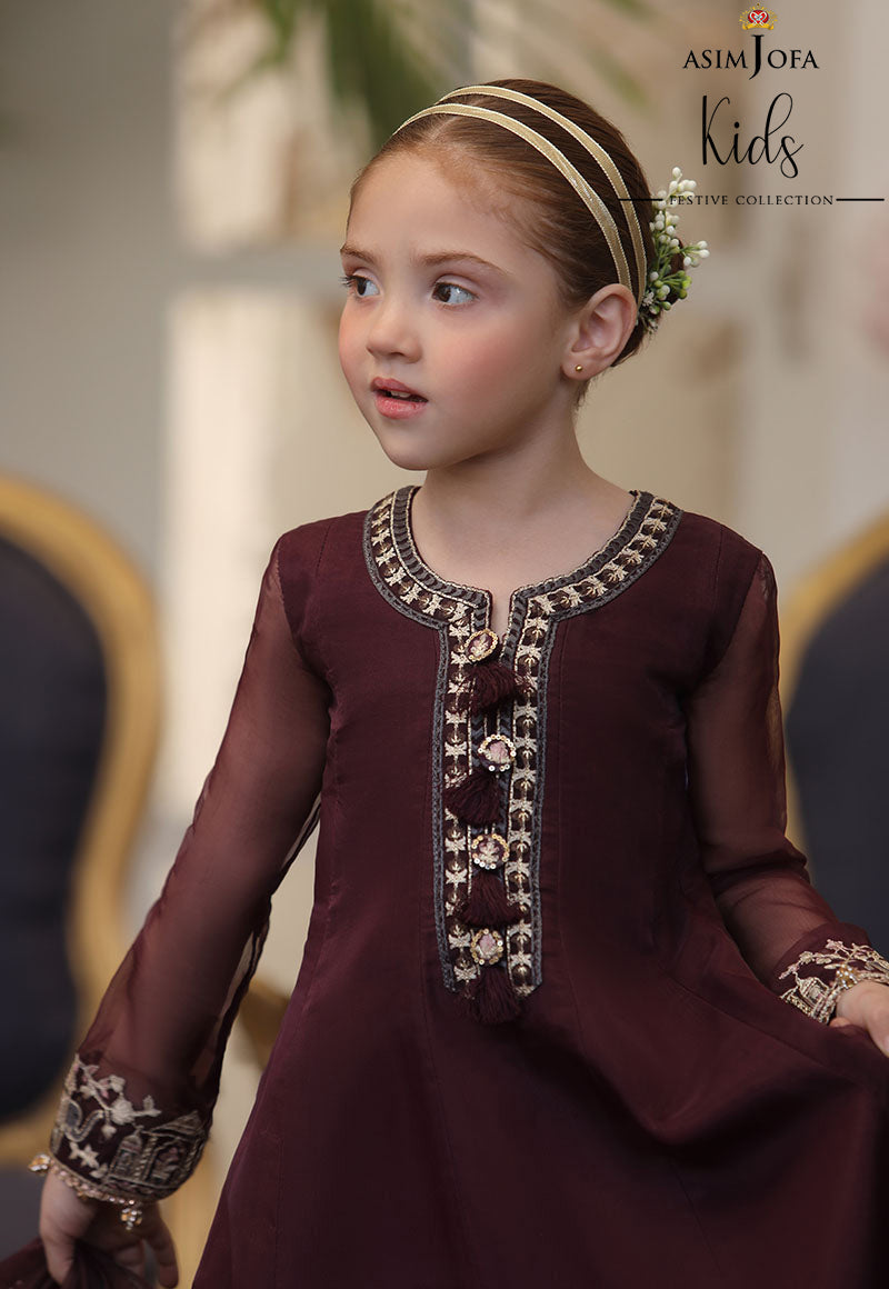 AJKF-01 EMBROIDERED ORGANZA 3 PCS