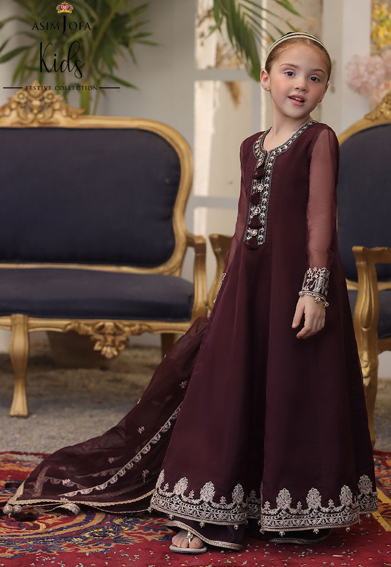 AJKF-01 EMBROIDERED ORGANZA 3 PCS