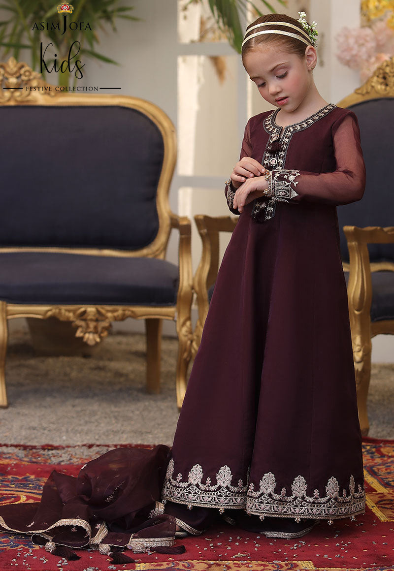 AJKF-01 EMBROIDERED ORGANZA 3 PCS