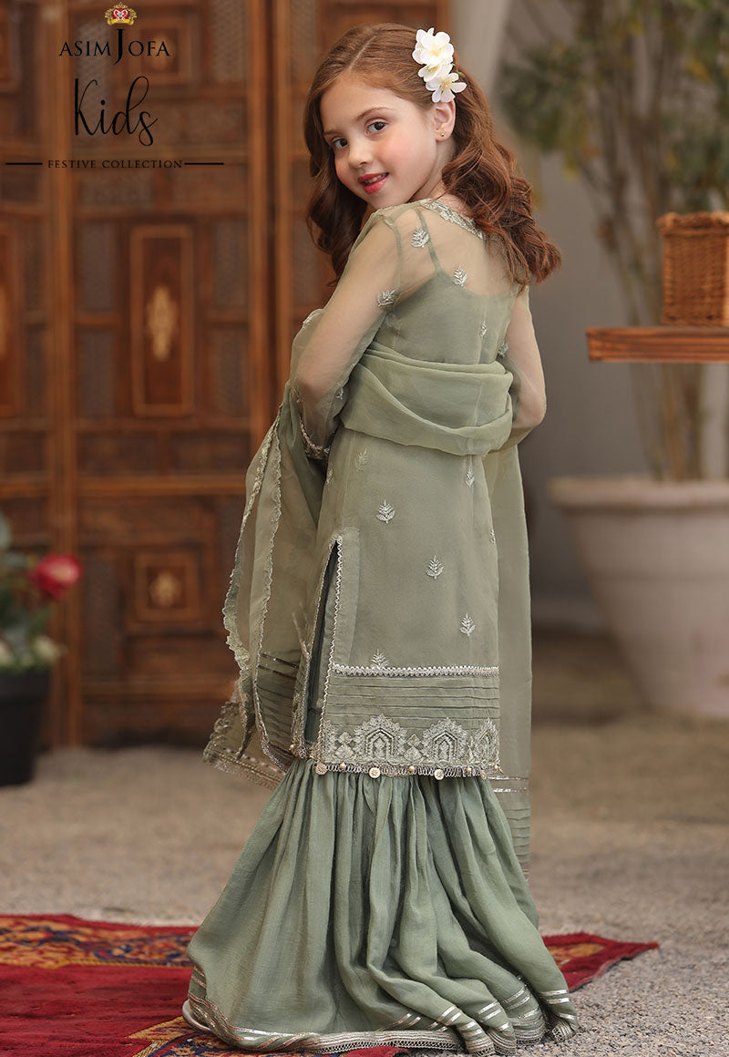 AJLLFB-19 Embroidered Chiffon Stitched 3 Pcs