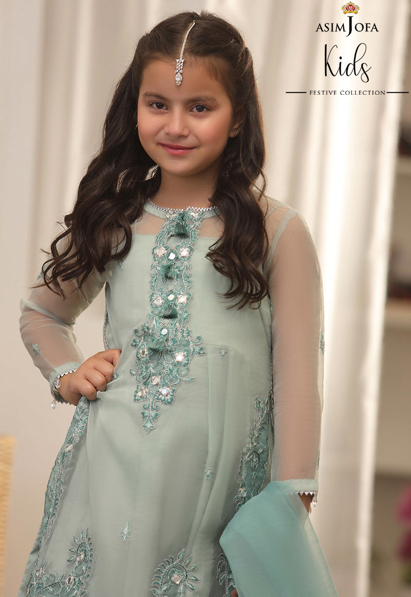 AJKF-13 EMBROIDERED ORGANZA 3 PCS