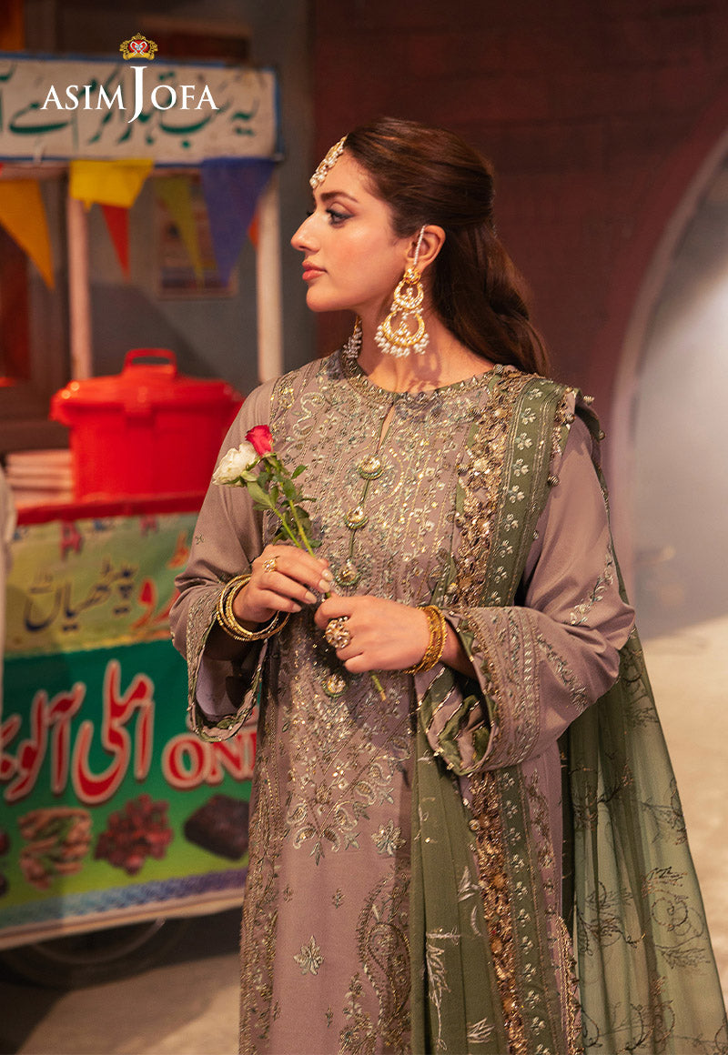 AJKKD-08 EMBROIDERED STITCHED 3 PCS
