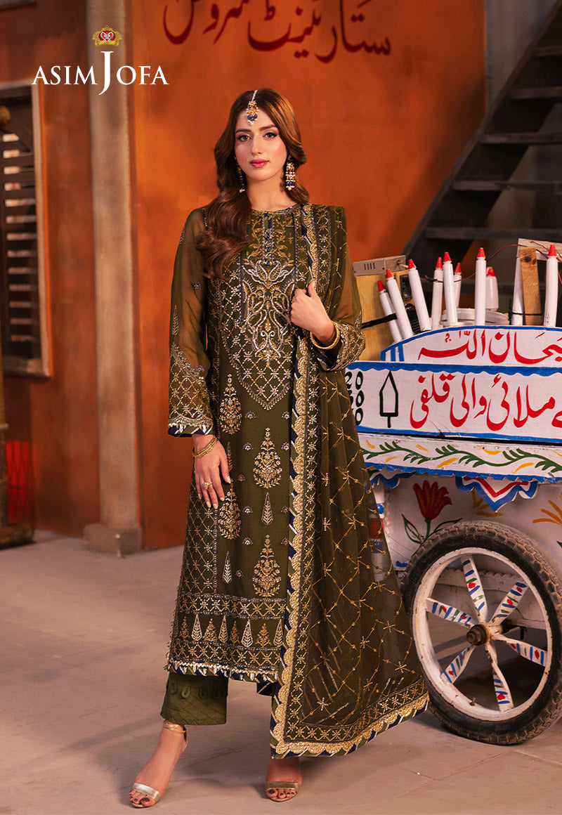 Ajlso-04 Unstitched 3 Pcs Shirt Dupatta Trouser