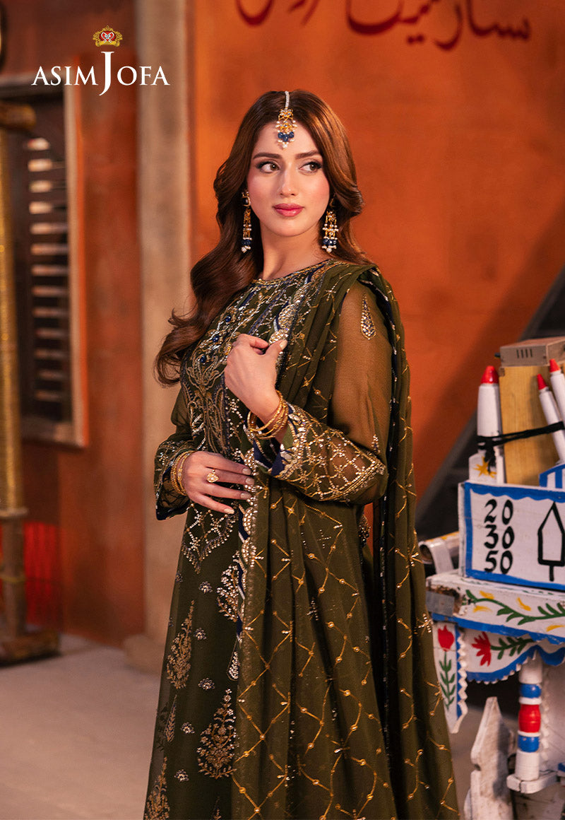 Ajlso-04 Unstitched 3 Pcs Shirt Dupatta Trouser