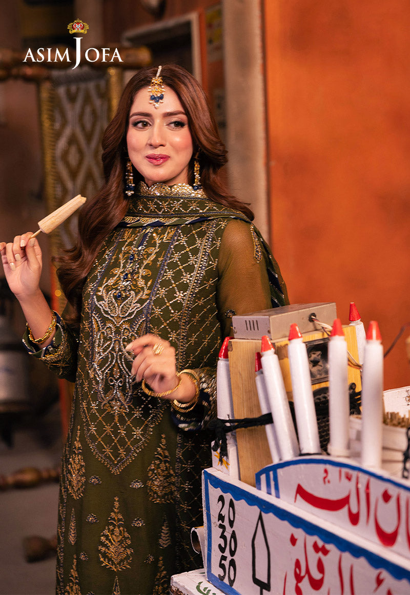 Ajlso-04 Unstitched 3 Pcs Shirt Dupatta Trouser