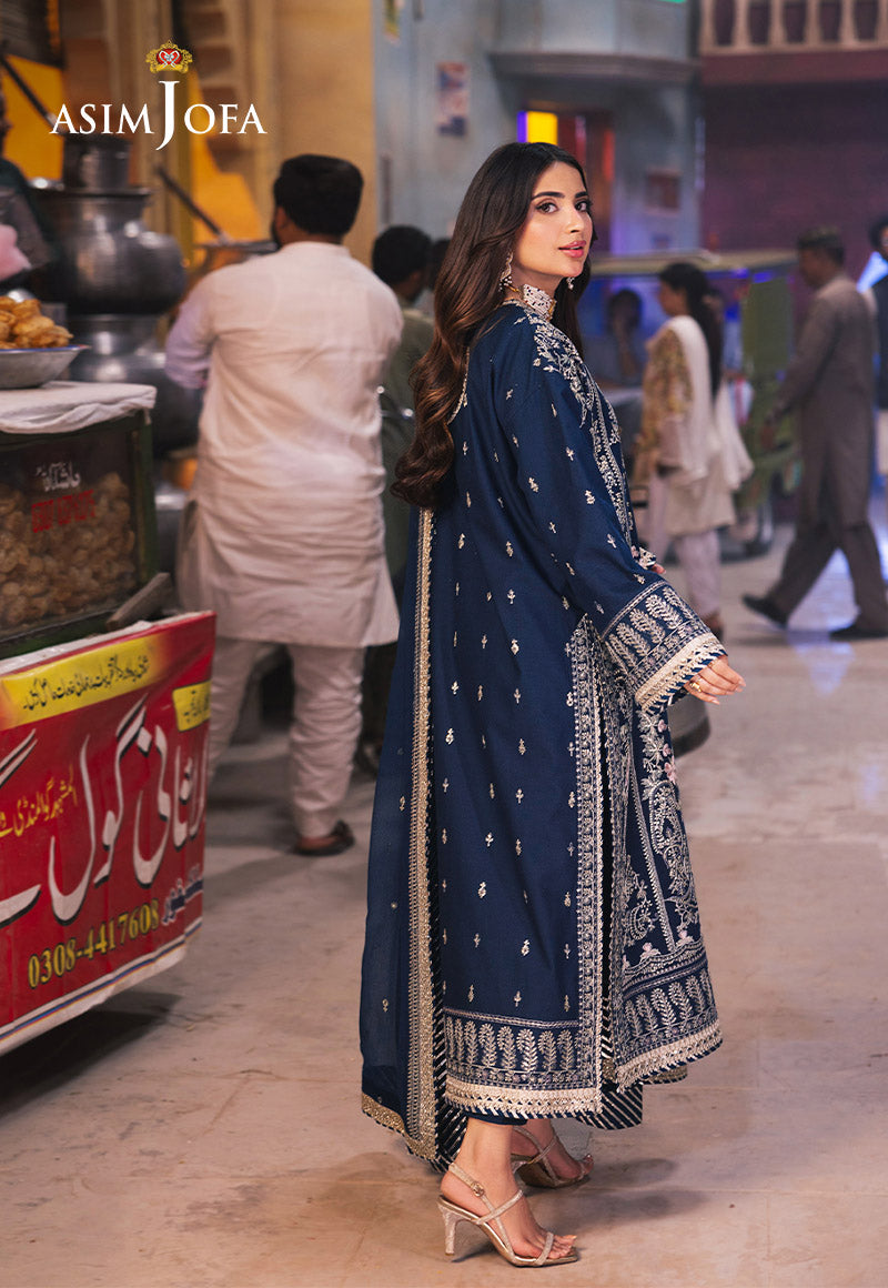 AJKKD-25-XS EMBROIDERED TWISTED SILK 3 PCS