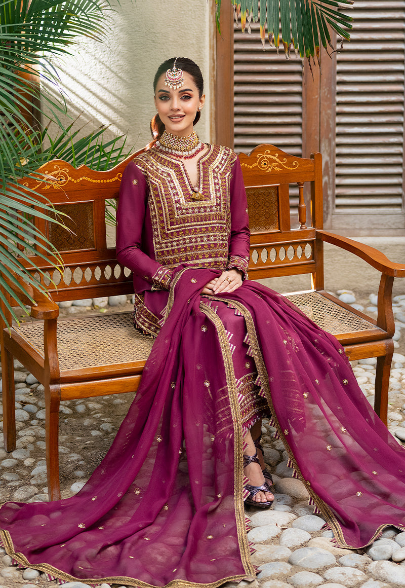 Ajkm-11 Embroidered Poly Cotton 3 Pcs