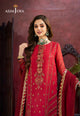 AJKMD-15 EMBROIDERED COTTON NET ORGANZA STITCHED 3 PCS