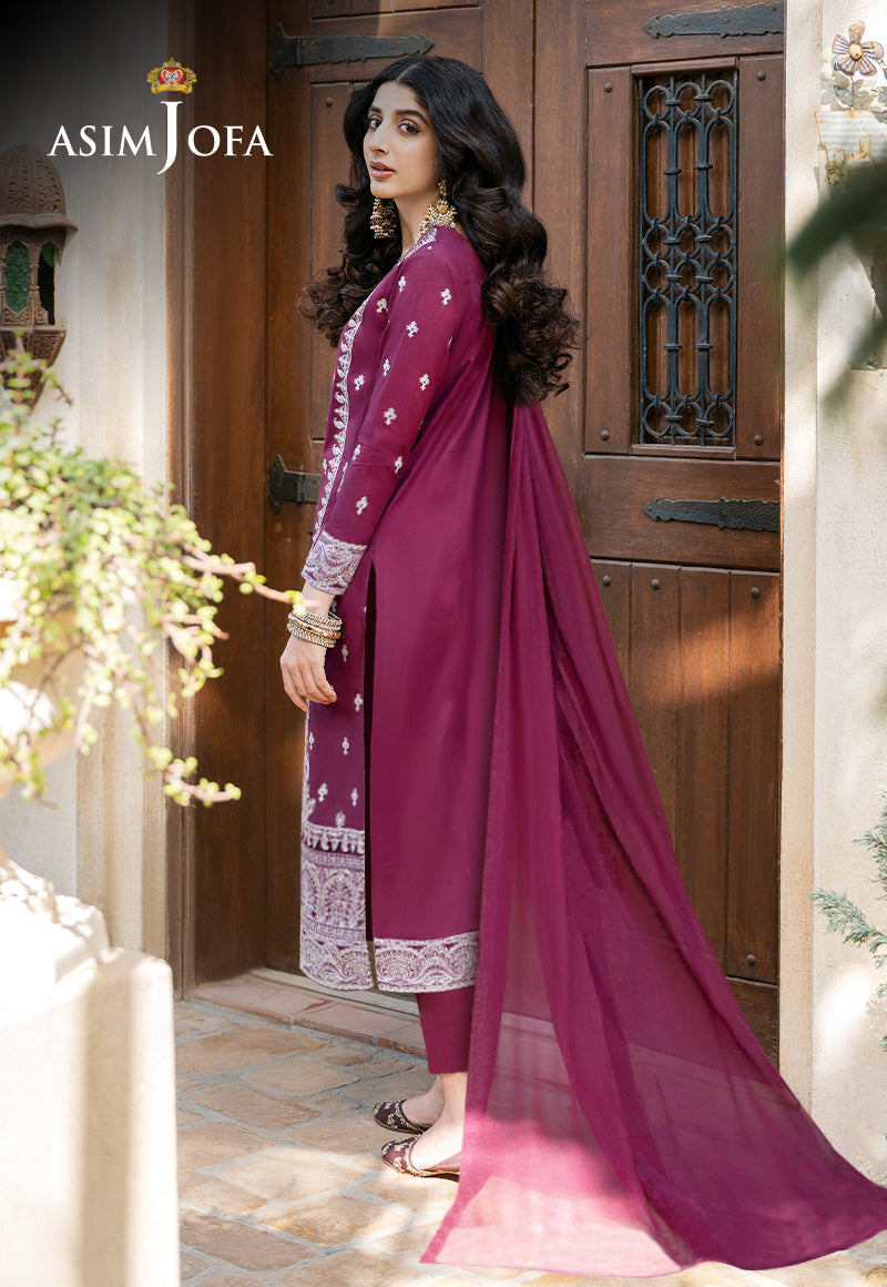 AJMJD-15 EMBROIDERED TWO TONE COTTON SILK 2 PCS