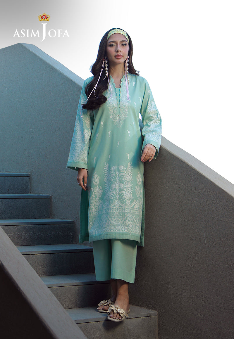 AJPB-133 EMBROIDERED RIB LAWN STITCHED 2 PCS