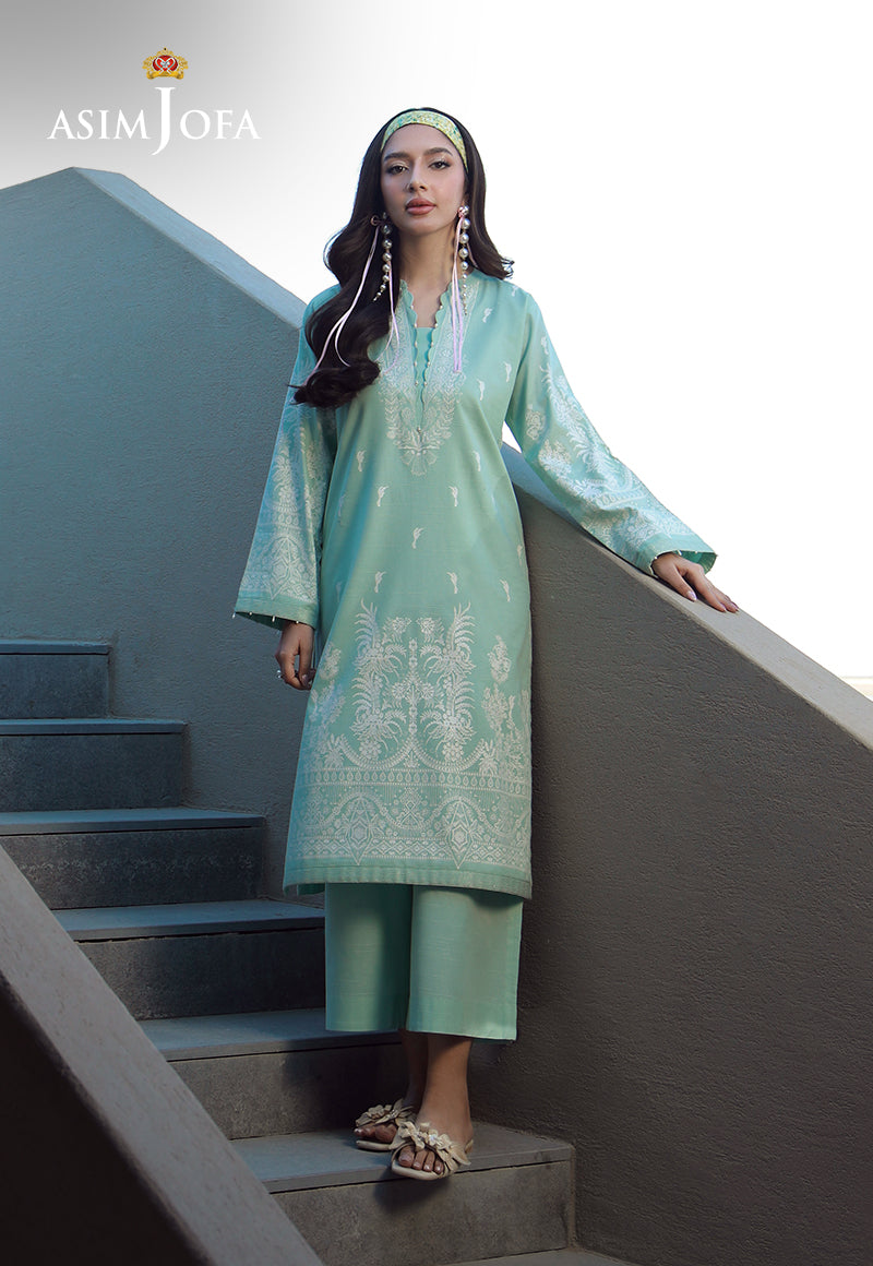 AJPB-133 EMBROIDERED RIB LAWN STITCHED 2 PCS