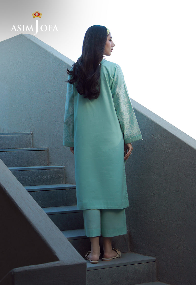 AJPB-133 EMBROIDERED RIB LAWN STITCHED 2 PCS