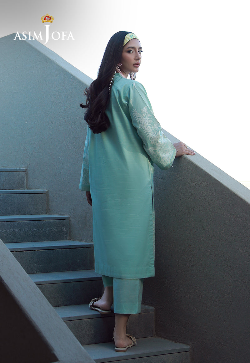 AJPB-133 EMBROIDERED RIB LAWN STITCHED 2 PCS