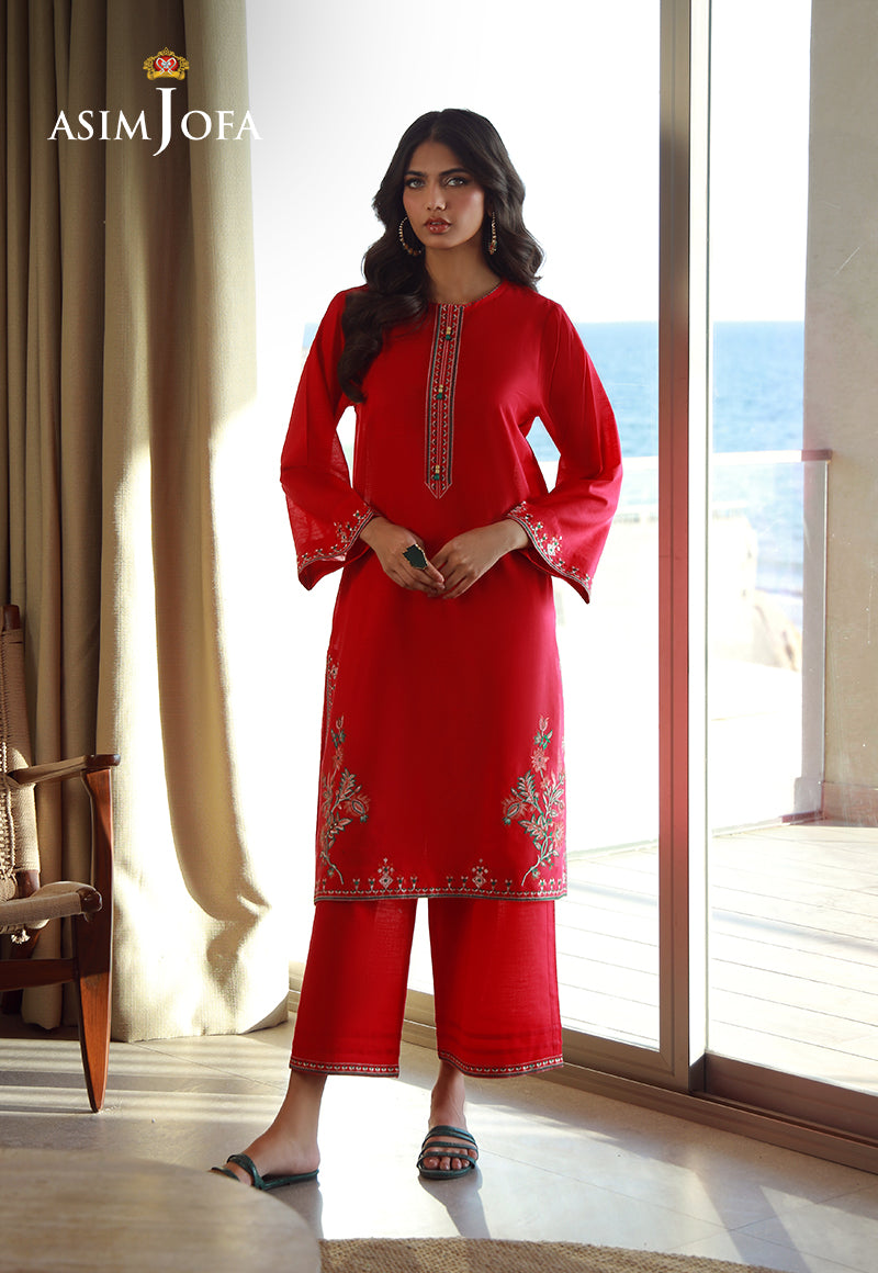 AJPB-139 EMBROIDERED SLUB RIB LAWN STITCHED 2 PCS