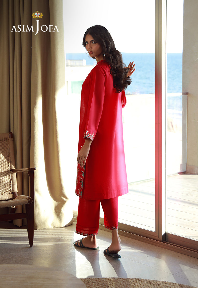 AJPB-139 EMBROIDERED SLUB RIB LAWN STITCHED 2 PCS