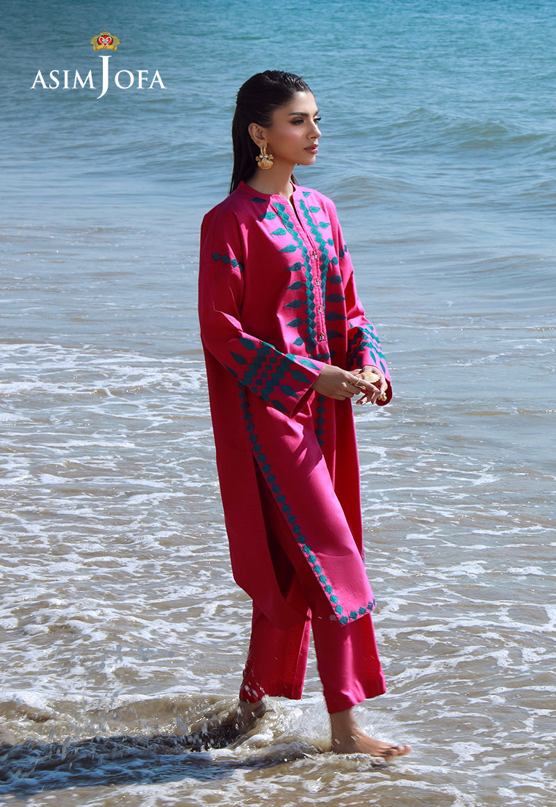 AJPB-148 EMBROIDERED LAWN CHECK STITCHED 2 PCS