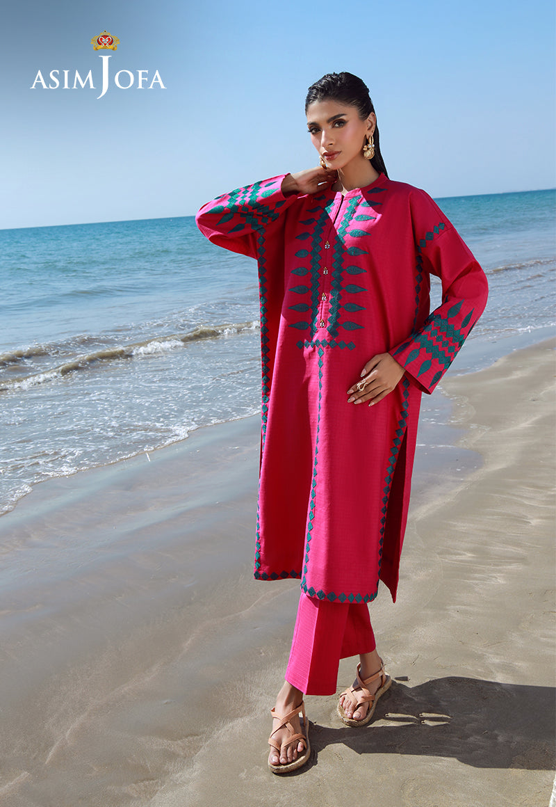 AJPB-148 EMBROIDERED LAWN CHECK STITCHED 2 PCS