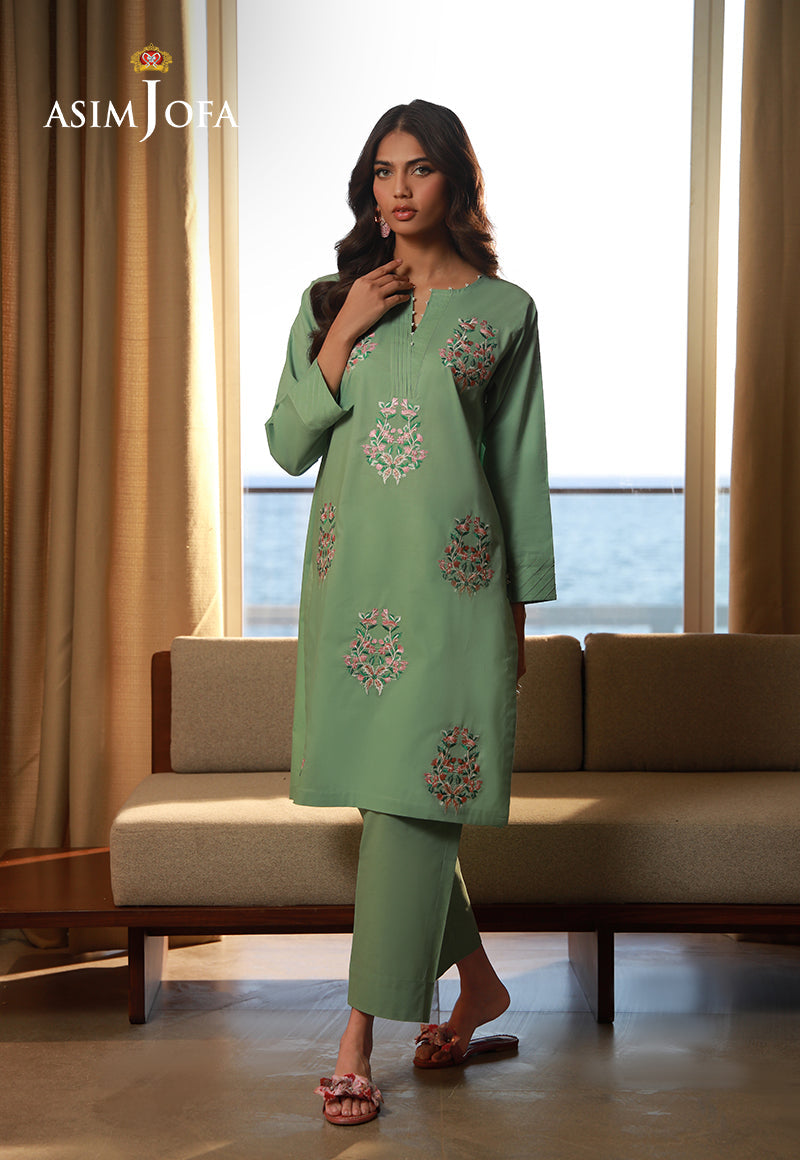 Ajpb-153 Embroidered Cambric Stitched 2 Pcs