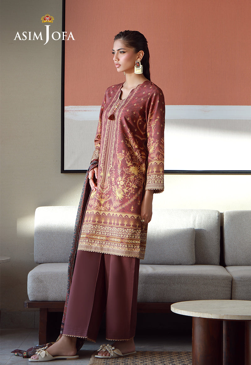 AJPB-155 PRINTED ARABIC LAWN STITCHED 3 PCS