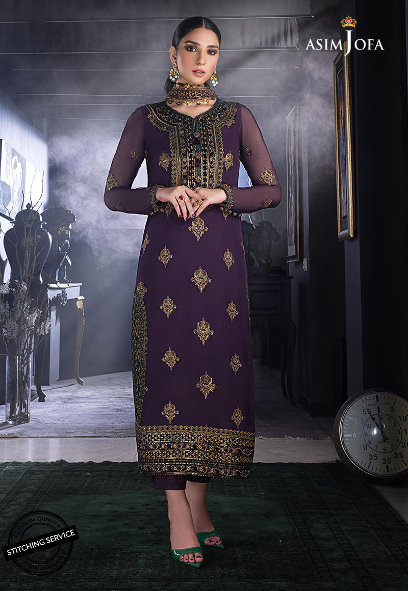 AJRE-04 EMBROIDERED CHIFFON 3 PCS