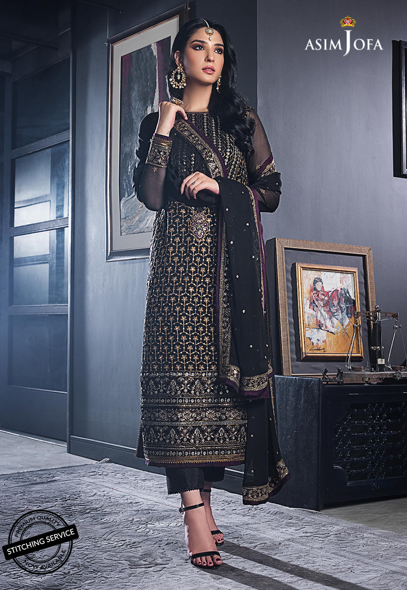 AJRE-11 EMBROIDERED CHIFFON 3 PCS