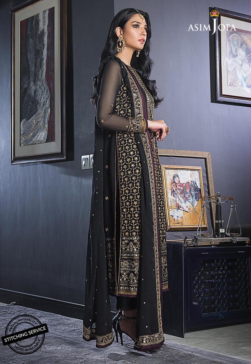 AJRE-11 EMBROIDERED CHIFFON 3 PCS