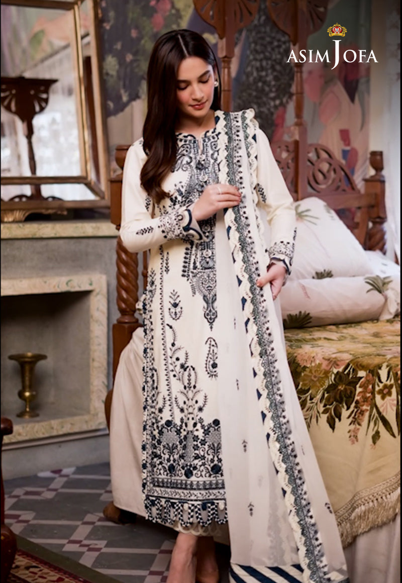 AJRN-29 EMBROIDERED LAWN SILK 3 PCS