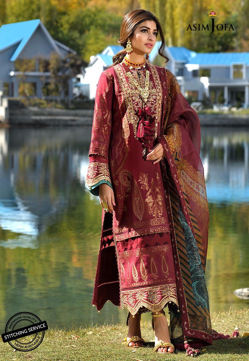 AJSL-12 EMBROIDERED ORGANZA 3 PCS