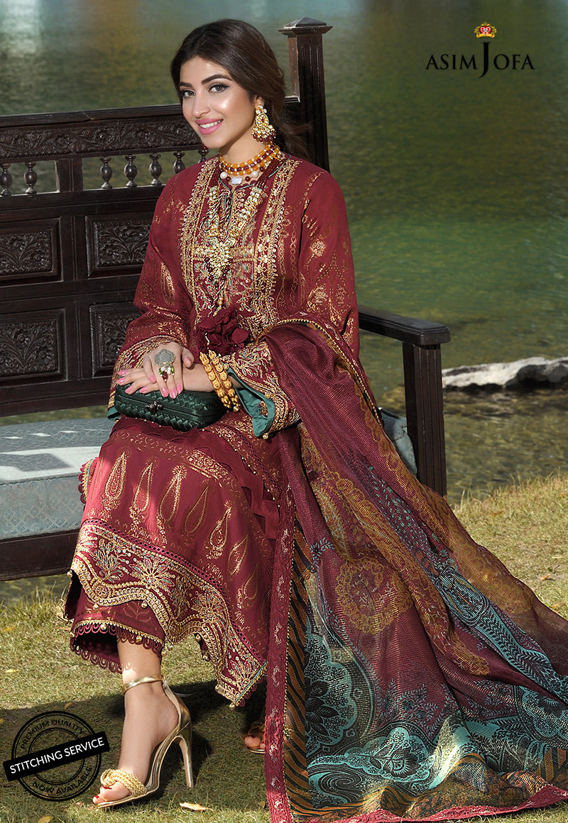 AJSL-12 EMBROIDERED ORGANZA 3 PCS