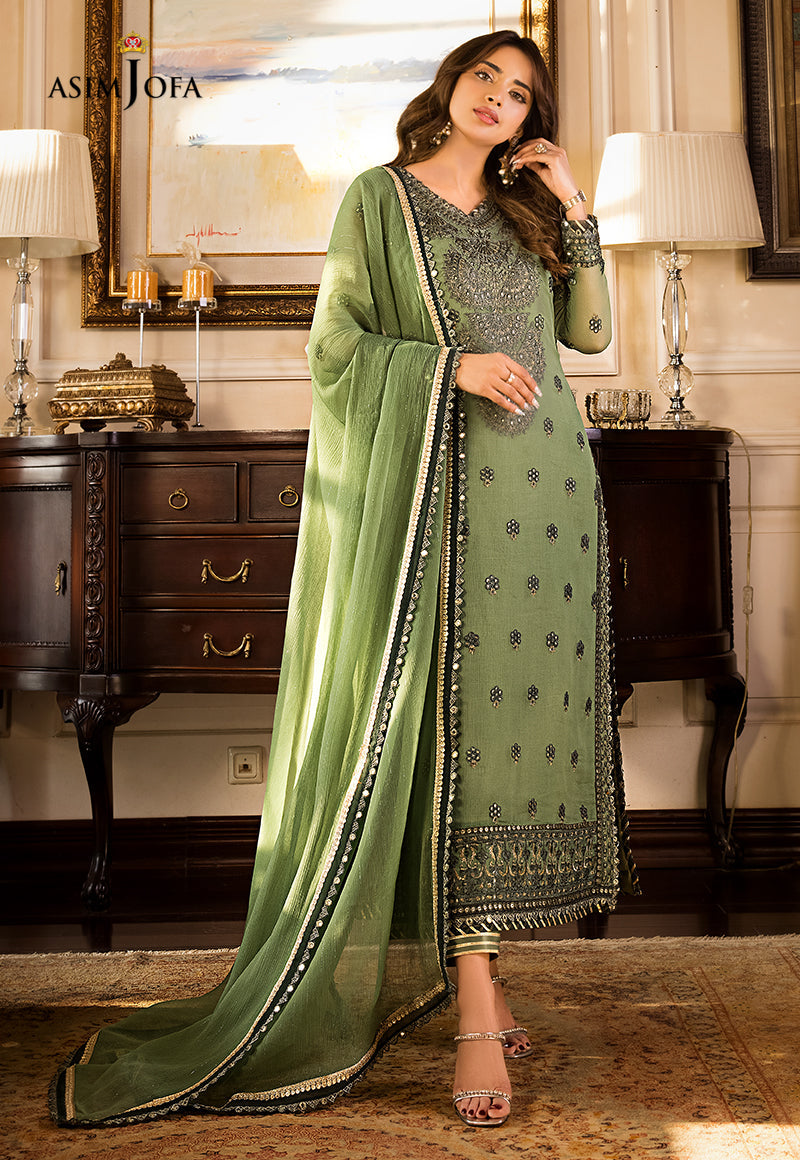 AJSM-40 EMBROIDERED CHIFFON 3 PCS