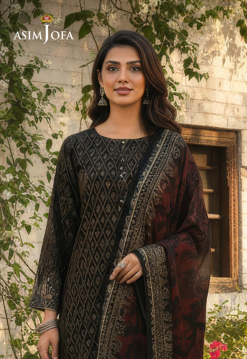 Ajso-108 Unstitched 2 Pcs Shirt Dupatta