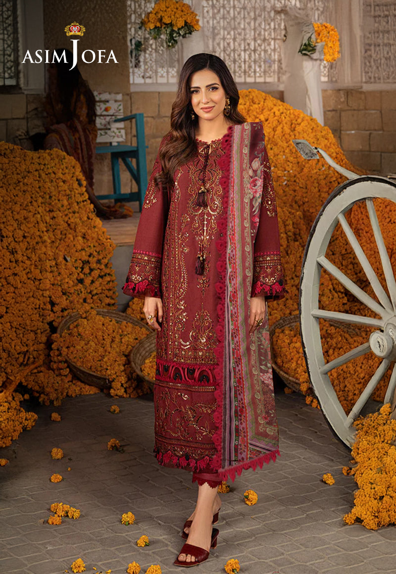 Ajso-119 Unstitched 2 Pcs Shirt Dupatta
