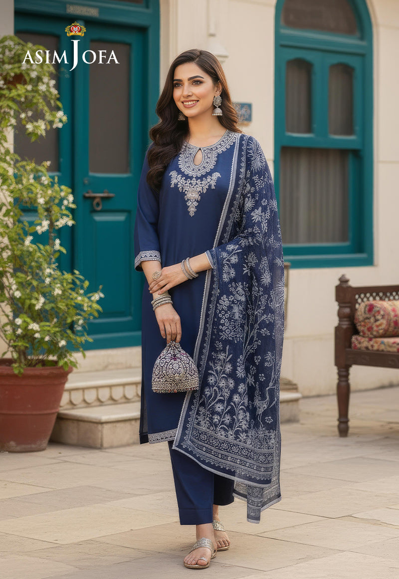 Ajso-135 Unstitched 2 Pcs Shirt Dupatta