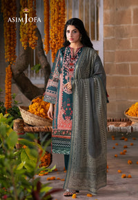 Ajso-156 Unstitched 3 Pcs Shirt Dupatta Trouser