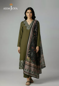 Ajso-163 Unstitched 3 Pcs Shirt Dupatta Trouser