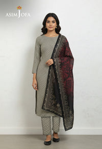 Ajso-178 Unstitched 3 Pcs Shirt Dupatta Trouser