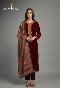 Ajso-197 Unstitched 3 Pcs Shirt Dupatta Trouser