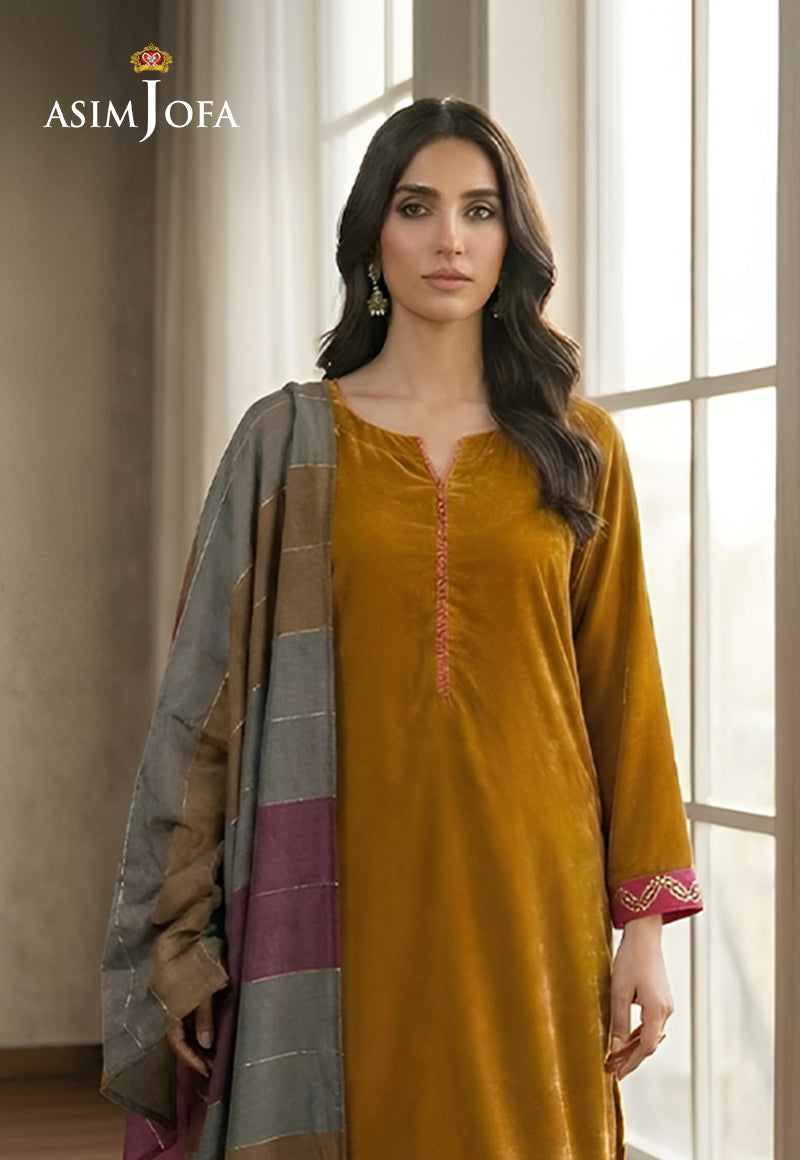 Ajso-207 Unstitched 3 Pcs Shirt Dupatta Trouser