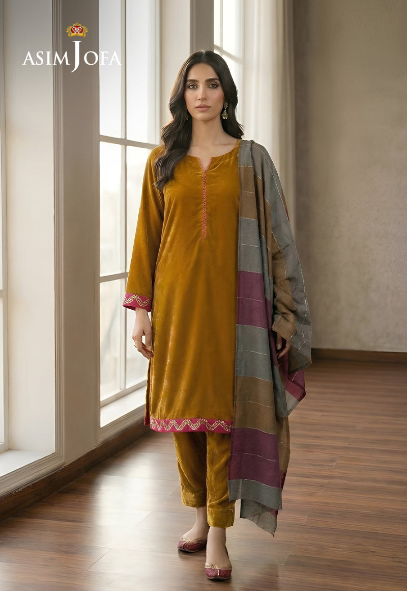 Ajso-207 Unstitched 3 Pcs Shirt Dupatta Trouser