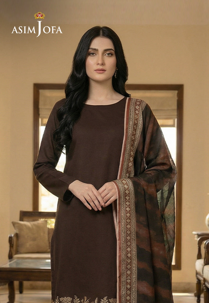 Ajso-227 Unstitched 3 Pcs Shirt Dupatta Trouser