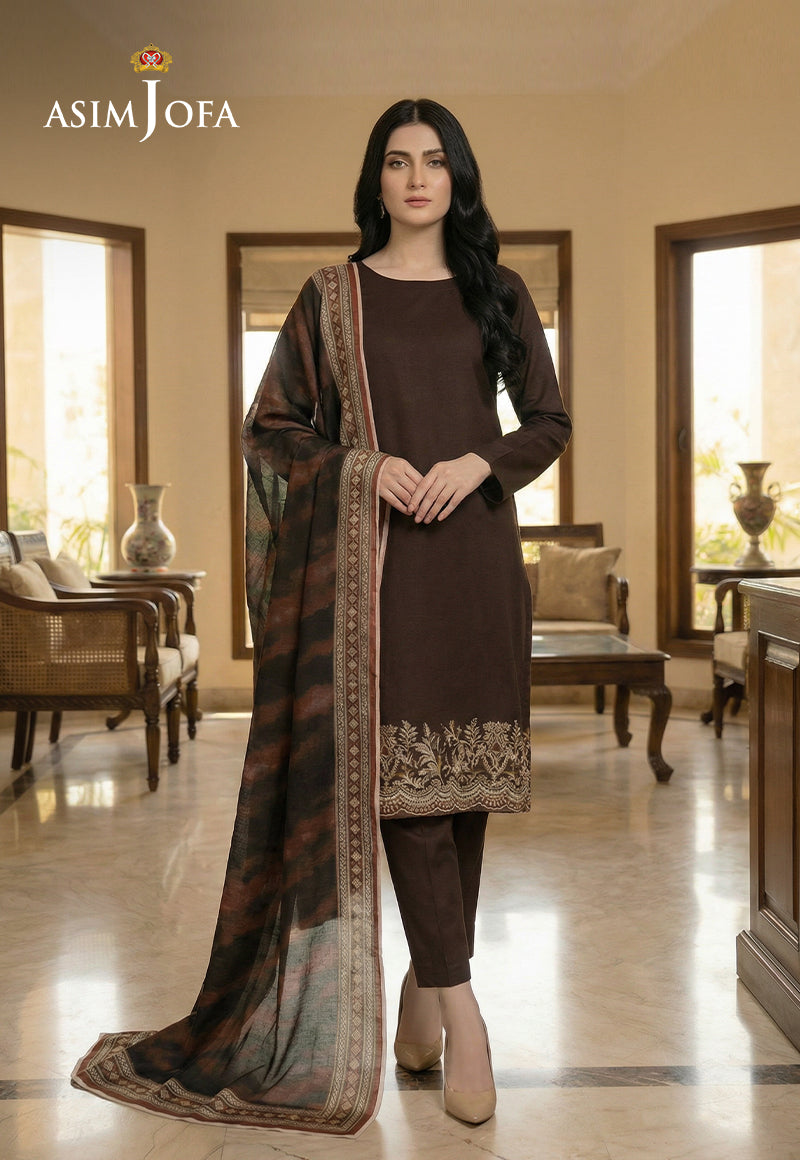 Ajso-227 Unstitched 3 Pcs Shirt Dupatta Trouser