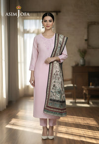 Ajso-240 Unstitched 3 Pcs Shirt Dupatta Trouser