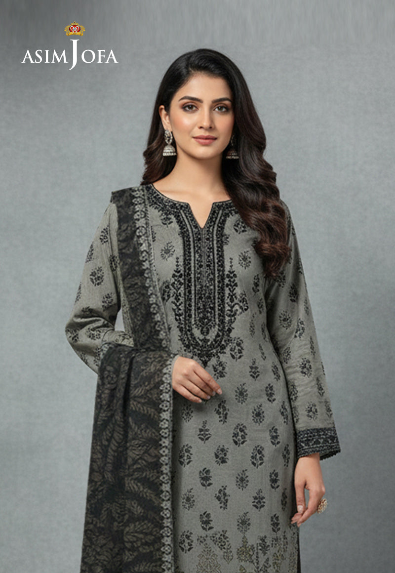 Ajso-247 Unstitched 3 Pcs Shirt Dupatta Trouser