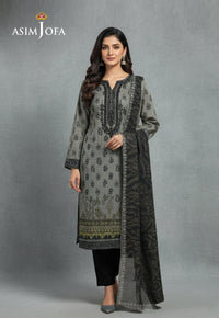 Ajso-247 Unstitched 3 Pcs Shirt Dupatta Trouser